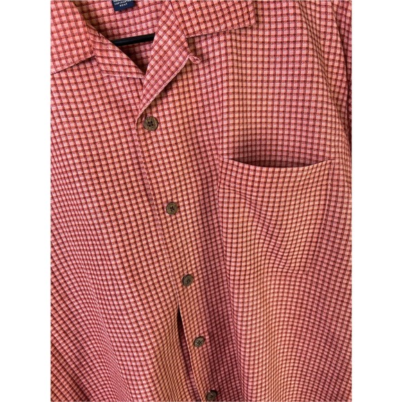 Tommy Bahama Silk Shirt Salmon Pink Button Up Short Sleeve Mens Medium - Picture 2 of 4